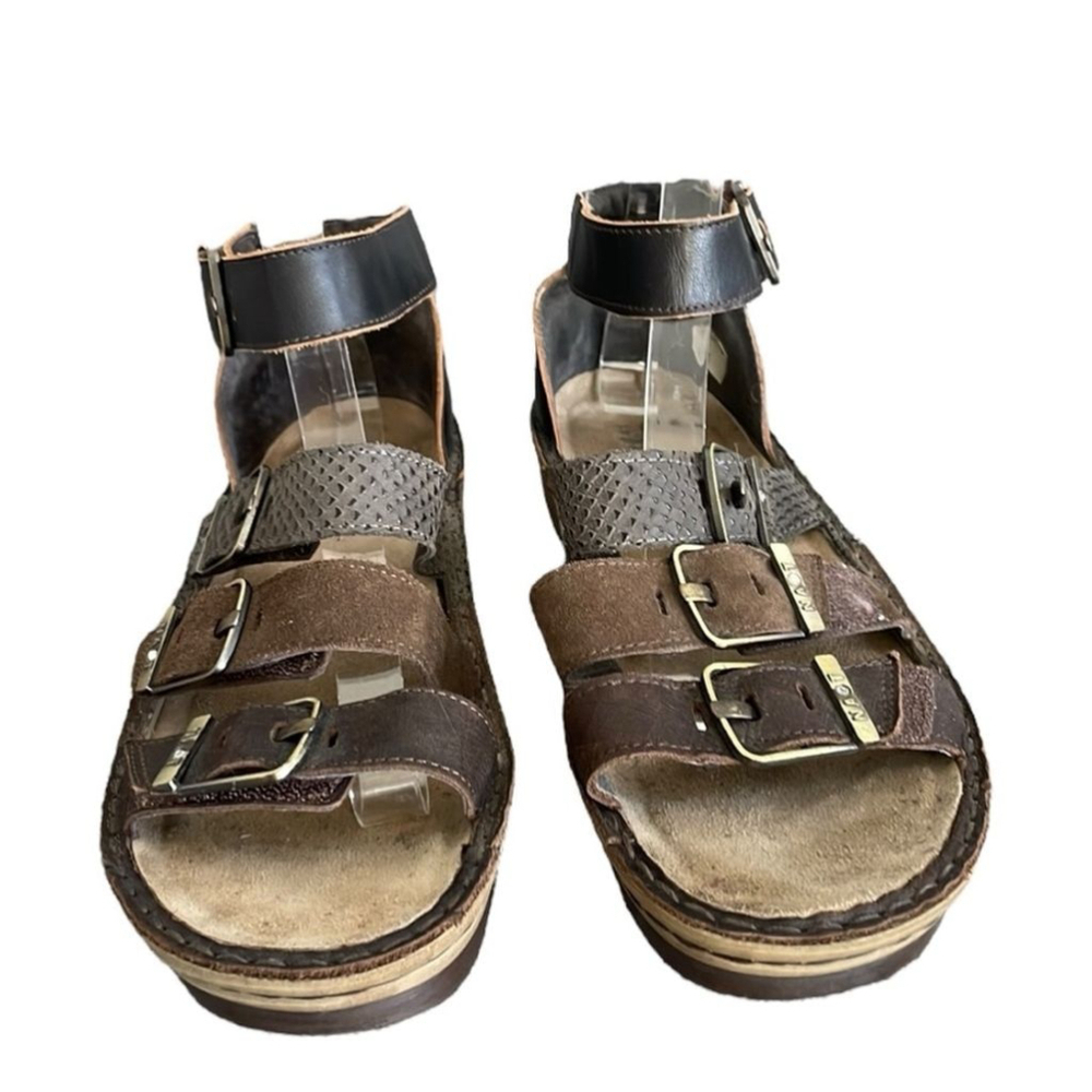 Naot Brown Multi-Strap Buckle Ankle Sandal - Picture 4 of 10